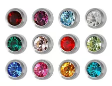 Studex Ear Piercing Regular Stainless Steel Stud Earrings 4mm Bezel Birthstones