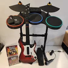 PS3 Guitar Hero Band Hero World Tour Bundle Set Guitar, Drums, Mic, 2 Games