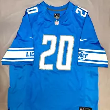 New Nike Barry Sanders Detroit Lions Blue Game Jersey Men's Sz 3XL $120