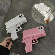 Fun Toy Pistol Gun Soft Phone Cover Case For iPhone 15 Pro Max 11 12 13 14 X 678