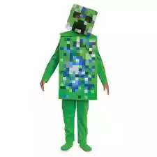 Minecraft Charged Creeper Boys 2-PC Jumpsuit & Mask Halloween Costume: 4/6-7-8