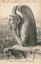 Postcard Notre Dame Chimere Gargoyle Decorative Sculpture Paris France