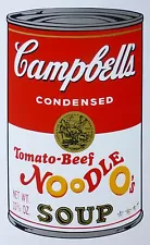 ANDY WARHOL CAMPBELLS' TOMATO BEEF NOODLE O's SOUP II SUNDAY B.MORNING SALE !