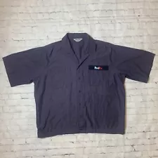 FedEx Button Up Shirt Uniform Vf Imagewear Stan Herman Mens Blue