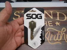 SOG Key Keychain Pocket Knife Lockback Plain Edge Blade Taiwan