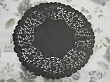 10 pcs ð 10" INCH ROUND BLACK PAPER LACE DOILIES FLORAL WEDDING WRAP ENVELOPE