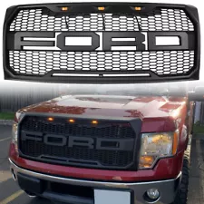 Front Grill For 2009 2010 2011 2012 2013 2014 Ford F150 Raptor Style Matte Black (For: 2013 Ford F-150 Platinum)