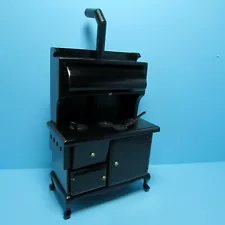 Dollhouse Miniature Black Old Fashion Kitchen Wood Stove T6105