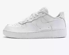 Nike Air Force 1 Low White Athletic Shoes Sneakers 314192-117 GS Size