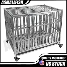 New 37 inch Stackable Heavy Duty Dog Kennel Pet Stainless Steel Crate Cage