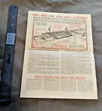 Original Brochure Belsaw one man sawmill 10S18 10x18 Belsaw