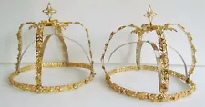 GREEK RUSSIAN ORTHODOX CHURCH PAIR OF WEDDING CROWNS