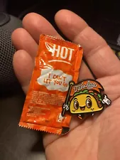 Taco Bell Enamel Hat Pin Live Mas Taco Tuesday Mild Hot Fire Sauce Rare