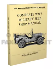 Willys MB Ford GPW Miltary Jeep Repair Manual 1941-1945 PAPER WW2 Shop Service