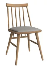 LOT Windsor Oak Dining Chair Grey Performance Fabric Made Vietnam FREE FAST SHIP