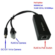 Power over Ethernet PoE Splitter Adapter Injector 12VDC 1A for CCTV IP Camera