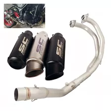 For Yamaha YZF R3 2015-2024 MT-03 Full System Exhaust Header Pipe Black Muffler (For: 2015 Yamaha YZF R3)