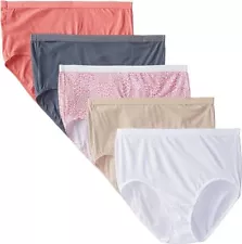 Fruit of the Loom Fit for Me Women's Plus Size 100% Cotton Brief Panties 6-Pack