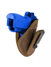 New Barsony Brown Leather Tuckable IWB Holster for Mini/Pocket 22 25 380 Pistols