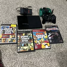 PlayStation 2 Slim Console Bundle - Tested & Working W/ Road Rage + GTA + NFS