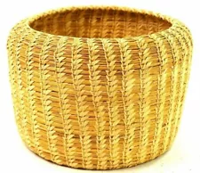 Nice Papago Cylindrical Woven Wheat Stitch Basket 11.5" x 8"