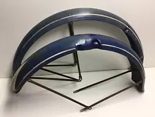 New ListingVintage 1946 Schwinn 26” 2.125” S2 Balloon Tire Fenders Blue B6 Autocycle