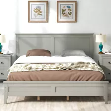 Solid Wood Platform Bed Frames with Headboard & Footboard Full/Queen/King Size