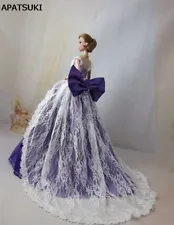 Purple Bowknot Lace Wedding Dress for 11.5" Doll Princess Dresses Doll Clothes