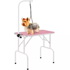 32-inch Foldable Pet Dog Grooming Table w/Adjustable Height Arm，Used