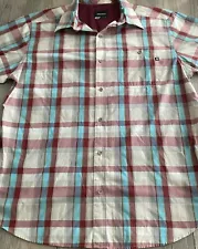 Marmot For Life Short Sleeve Plaid Button Shirt Mens Large