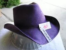 NEW PURPLE COWBOY COWGIRL HAT WITH STAND SHAPEABLE BYSCALA ONE SIZE SALE