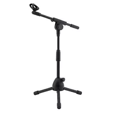 Floor Microphone Stand Mic Stand 360° Rotating Boom Arm Foldable Tripod Holder