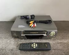 Sanyo VCR VHS Player With Remote & Cables 4 Head Hifi Stereo VCR Recorder Tested