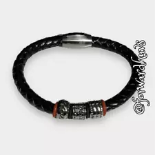 Bundle Sale 3 for $15 | Braided Leather Bracelet Silver Tone & Red | Magnet Clas