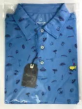 2023 Masters tech Polo golf Shirt XL blue performance icons design New pga