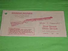 VTG NEW OEM SHERIDAN, RACINE, WI. MODEL C BLUE/SILVER STREAK OWNERS MANUAL 08/86