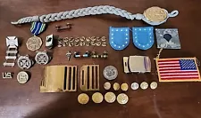 Military Pins Buttons Badges Buckles Lot