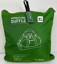 LL Bean Adventure Duffle Extra Large Green Nylon Water Resistant Tote Bag Rugged