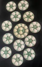 FRENCH MAJOLICA OYSTERS PLATES LONGCHAMP