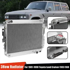 3-Row Aluminum Radiator For 1981-1990 Toyota Land Cruiser FJ65 FJ60 4.0L 4.2L L6 (For: 1981 Toyota Land Cruiser)