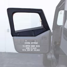 Jeep YJ Wrangler Door Skins for 88-95 Sold in Pairs, BlackSailcloth