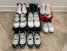 LOT OF 8 PAIRS OF NIKE AIR JORDAN RETRO 1 4 IV XI 11 AIR FORCE 1 SZ 13C 13