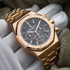 Audemars Piguet Royal Oak Chrono 41mm Rose Gold 26320OR Black Dial 2015 Full Set