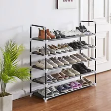 Shoe Rack Organizer Storage 25 Pairs Shoes Shelves 5 Tier Racks Freestanding