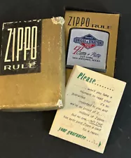 Zippo Rule in Box, San Antonio Texas Catto + Putty Engines Advertising 1970's