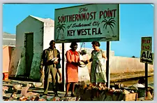 c1960s Postcard Southernmost Point Key West FL Conch Shells for Sale '