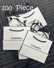 100 pcs Bulk sale of Chanel White black logo Shopping paper Bags Gift Tote Whole