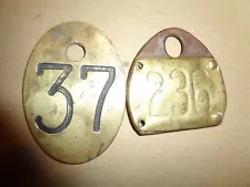 Vintage COW TAGS, 2 DIFFERENT STYLELS, Brass, lBrass on Steel