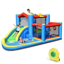 Outdoor Garden Inflatable Kids Bounce Castle Water Slide jumping w/480W Blower