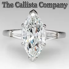 Spring Sale LAB-CREATED 2.48 CT MARQUISE CUT 3A+CZ S925 SILVER RING SZ 5,6,7,8,9